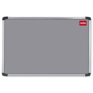 Nobo Euro Plus Noticeboard Felt with Fixings and Aluminium Frame W924xH615mm Grey Ref 30230157