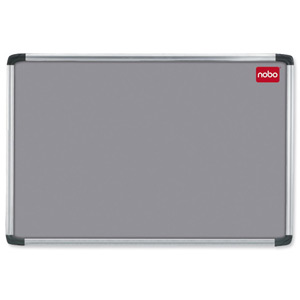 Nobo Euro Plus Noticeboard Felt with Fixings and Aluminium Frame W924xH615mm Grey Ref 30230157 Ident: 271A