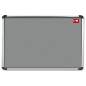 Nobo Euro Plus Noticeboard Felt with Fixings and Aluminium Frame W1226xH918mm Grey Ref 30230158