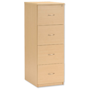 Influx Filing Cabinet 4 Drawers Foolscap W500xD600xH1335mm Maple