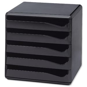 Post Set Filing Unit with 5 Drawers A4 Black Ident: 330C