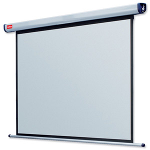 Nobo Projection Screen Electric Wall-mounted Rolling IR Remote 2000mm Diagonal Matt White Ref 1901971