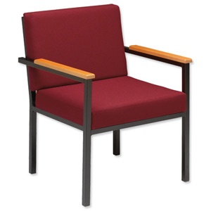 Trexus Reception Armchair Steel Frame Deep-cushioned Seat W520xD660xH790mm Burgundy