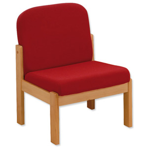 Trexus Reception Chair Beech Cushioned Backrest H430mm Seat W570xD580xH410mm Burgundy