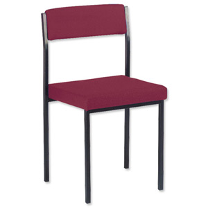 Trexus Side Chair Stackable Steel Frame Upholstered Seat W410xD410xH460mm Burgundy