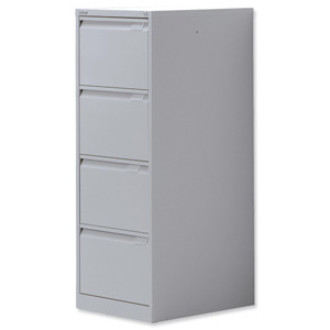 Bisley BS4E Filing Cabinet 4-Drawer H1321mm Silver Ref 1643-55 Ident: 460B