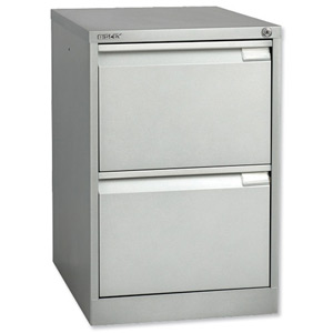 Bisley BS2E Filing Cabinet 2-Drawer H711mm Silver Ref 1623-55 Ident: 460B
