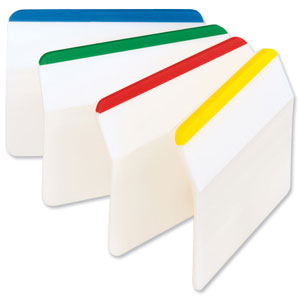 Post-it Index Filing Tabs Strong Angled Six Each of 4 Colours Assorted Ref 686-A1 [Pack 6] Ident: 59D