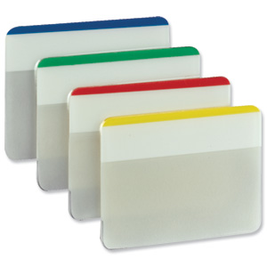 Post-it Index Filing Tabs Strong Flat 51x38mm Six Each of 4 Colours Assorted Ref 686-F1 [Pack 6] Ident: 59B