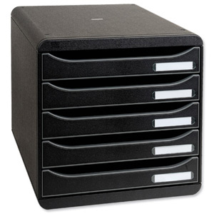 Exacompta Big Box Plus Drawer Set Plastic 5 Drawers each H43mm A4plus Black Ref 309714D Ident: 331C