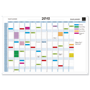 Exacompta Perpetual Year Planner Magnetic Drywipe with Full Accessory Kit W900xH590mm Ref 56153E Ident: 318E