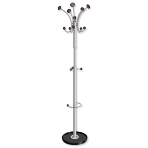 Revolving Coat Stand Revolving Head 12 Pegs Black Chrome Ident: 488C