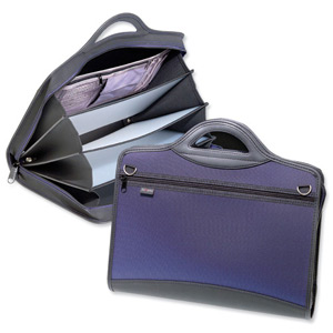 Snopake Zip Grip Document Case Internal Zip Section and Integral Handle 4 Part Stellite Blue Ref 14947