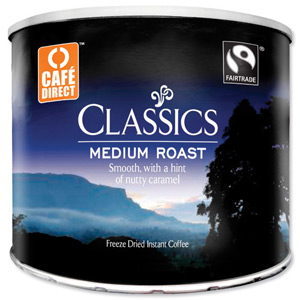 Cafe Direct Classics Instant Coffee Fairtrade Medium Roast Tin 500g Ref A02900 Ident: 612F