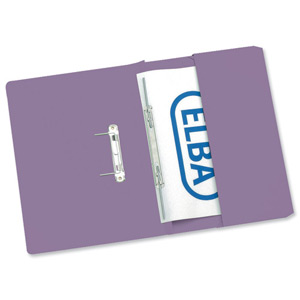 Elba Stratford Transfer Spring File Recycled Pocket 315gsm 32mm Foolscap Mauve Ref 100090277 [Pack 25] Ident: 198B