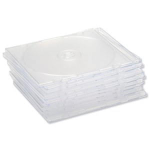 CD Case Slimline Jewel for 1 Disk W125xD5xH124mm Clear [Pack 100]