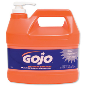 Gojo Natural Orange Hand Cleaner Grease-removing with Pumice Particles and Aloe 3.78 Litre Ref N06298 Ident: 601E