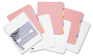 Concord Punched Pocket Subject Dividers Extra Wide 5-Part A4 Assorted Ref 71399 Ident: 245D