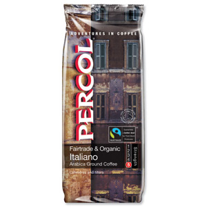Percol Fairtrade Italiano Ground Coffee Organic Medium Roasted 227g Ref A07359 Ident: 614B