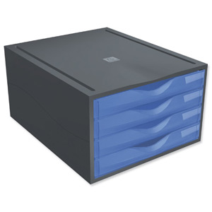 Exacompta Polymorf Drawer Set Plastic Robust Stable A4plus Blue Ref 200210D Ident: 331B