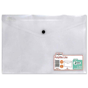 Snopake Polyfile Lite Wallet File Polypropylene Durable A4 Clear Ref 15412 [Pack 5]