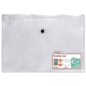 Snopake Polyfile Lite Wallet File Polypropylene Durable A4 Clear Ref 15412 [Pack 5] Ident: 195D