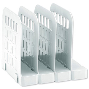 Avery Basics Book Rack Modular Interlocking Base 4 Sections W200xD183xH190mm Light Grey Ref 1136LGRY