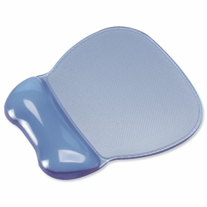 Mouse Mat Pad Wrist Rest Non Skid Easy Clean Soft Gel Transparent Blue Ident: 741C