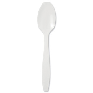 CaterX Plastic Dessert Spoon [Pack 100] Ident: 630A