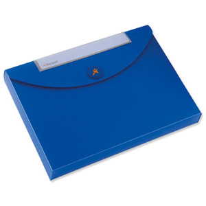 Rexel Optima Job Box Polypropylene Magnetic-seal for 400 Sheets 40mm A4 Blue Ref 2102482