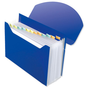 Rexel Optima Expanding Organiser File Polypropylene 13-Part Capacity 500 Sheets A4 Blue Ref 2102484 Ident: 207H