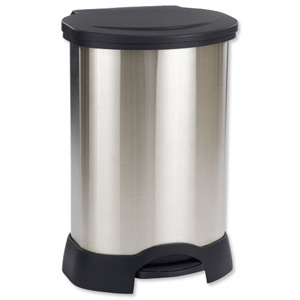 Rubbermaid Step On Waste Container Stainless Steel Plastic W577xD516xH693mm 114 Litres Ref 6146-87 Ident: 521A