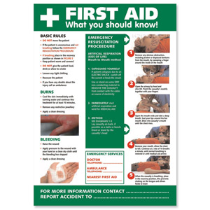 Stewart Superior First Aid Laminated Guidance Poster W420xH595mm Ref HS101 Ident: 551A