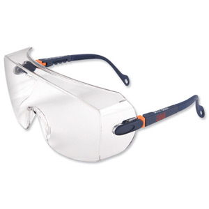 3M Classic Line Over Safety Spectacles Optical Class 1 Impact Resistant Integral Brow Guard Ref 2800 CLO Ident: 526A