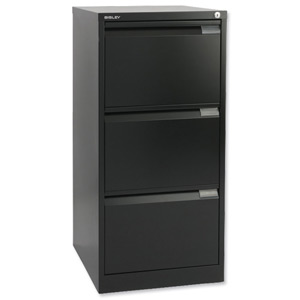 Bisley BS3E Filing Cabinet 3-Drawer H1016mm Black Ref BS3E-33 Ident: 460B