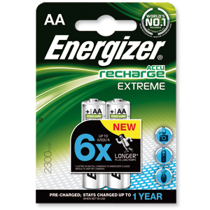 Energizer Battery Rechargeable NiMH Capacity 2300mAh HR6 1.2V AA Ref 626178 [Pack 2] Ident: 646A