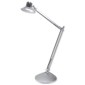 Unilux Senza Desk Lamp Articulated Asymmetrical Lenses 3x LED H90-800mm Metal Grey Ref 611L45UK