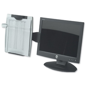 Fellowes Office Suites Monitor Mount Copyholder with Adjustable Tilt and Movable Line Guide Ref 8033301 Ident: 749B