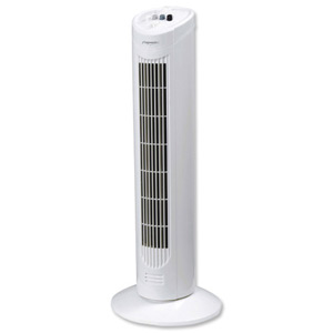 Tower Fan Oscillating 3-Speed 120-Minute Timer H740mm White Ref ES166