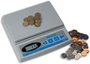 Salter Brecknell Coin Counter Electronic Checking Scale for all UK Coins Ref 402 Ident: 557D