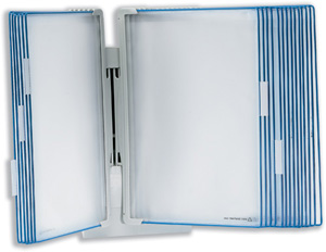 Tarifold Office Wall Display Unit with 5 Clip-on Index Tabs and 10 Pockets A4 Blue Ref 714301