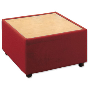 Trexus Modular Reception Table with Upholstered Sides W620xD620xH370mm Burgundy Ident: 413A