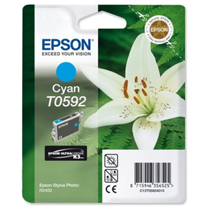 Epson T0592 Inkjet Cartridge Lilly Cyan Ref C13T05924010 Ident: 804A