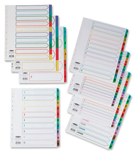 Concord Punched Pocket Index Multicolour-tabbed Europunched A-Z 20-Part Extra Wide A4 White Ref CS78