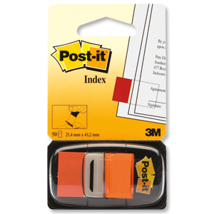 Post-it Index Flags 50 per Pack 25mm Orange Ref 680-4 [Pack 12]