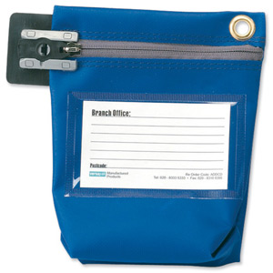 Versapak Cash Bag Tamper-Evident Zip Heavyweight Material Small W178xD50xH152mm Blue Ref CCB0-BLS Ident: 559F