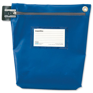 Versapak Cash Bag Tamper-Evident Zip Heavyweight Material Medium W267xD50xH267mm Blue Ref CCB1-BLS