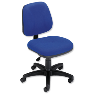 Trexus Intro Operators Chair Fixed Medium Back H390mm Seat W490xD450xH430-540mm Blue Ident: 398B