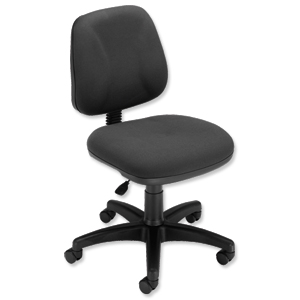 Trexus Intro Operators Chair Fixed Medium Back H390mm Seat W490xD450xH430-540mm Charcoal Ident: 398B