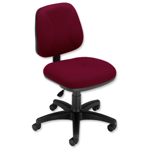 Trexus Intro Operators Chair Fixed Medium Back H390mm Seat W490xD450xH430-540mm Burgundy
